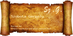 Szobota Gergely névjegykártya